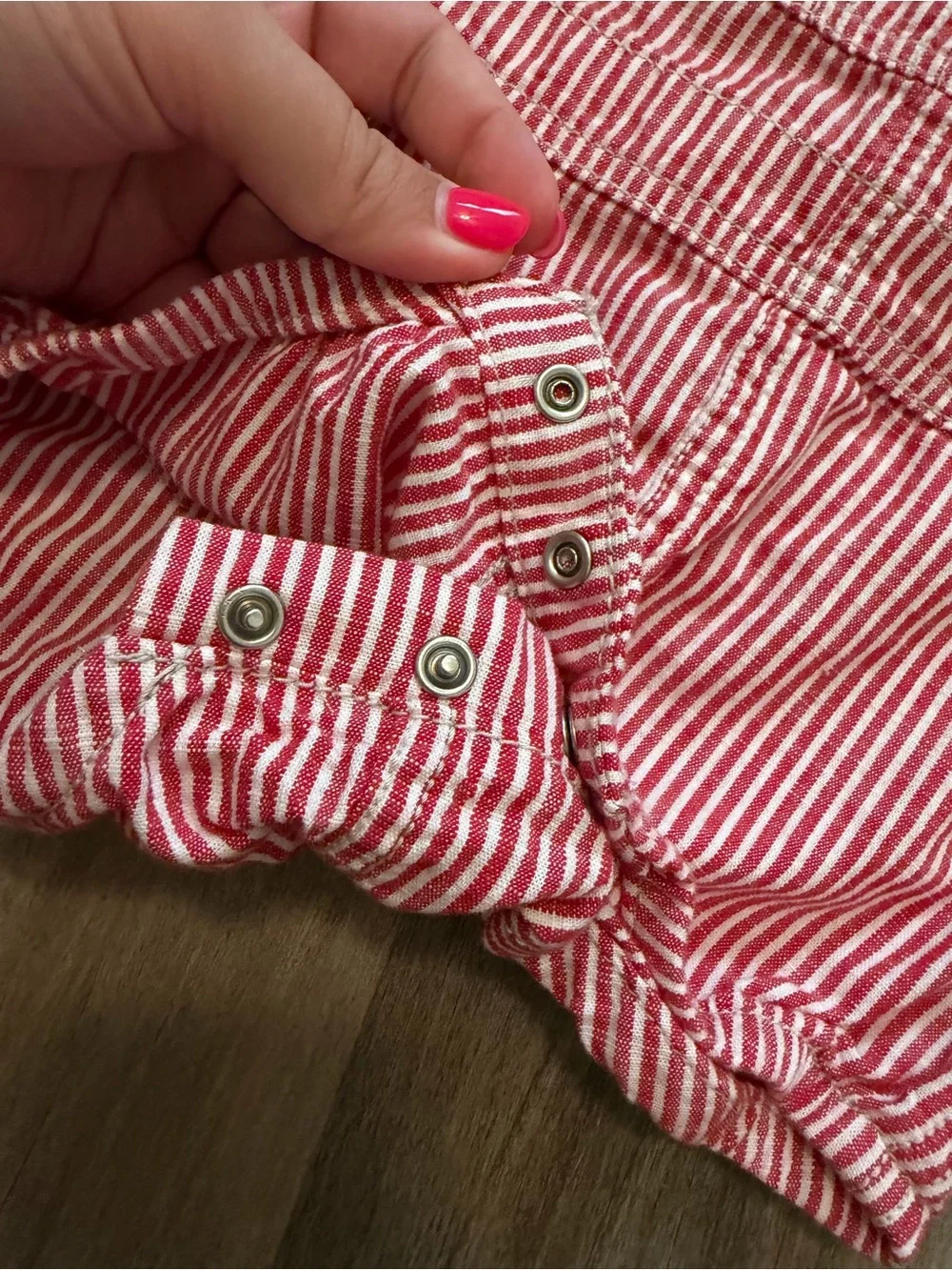 OshKosh Red & White Striped Baby Overalls
